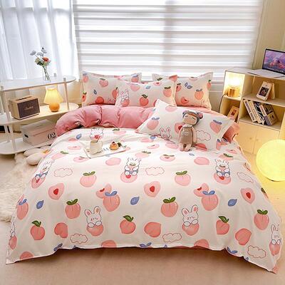 4 pcs bed sheets set beddings cotton sheet flat pillowcases