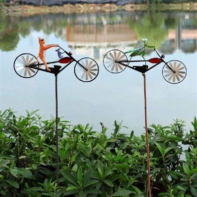 Metal Standing Rotating Windmill Ornaments Garden Art