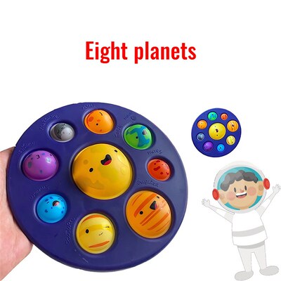2pcs Pop It Fidget toy simple dimple popit玩具星球彩虹按按乐