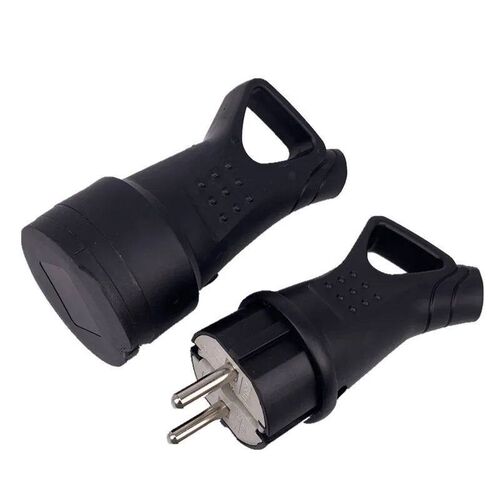 EU Rubber Waterproof Socket Plug Electrial Grounded European