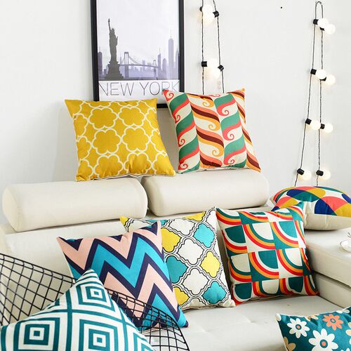 Pillow gift loog cushion sofa waist linen style backrest cus