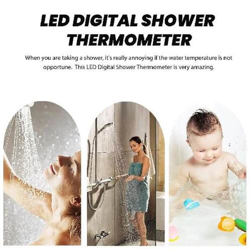Water Thermometer Silver Shower Number Digital Temperature