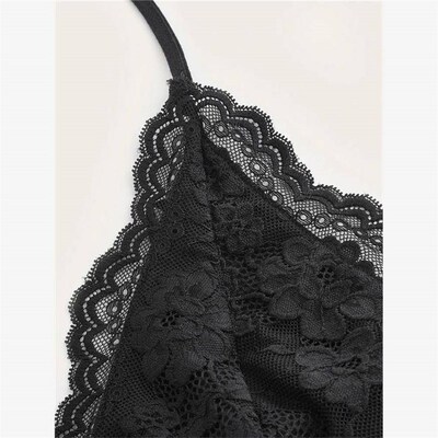 Goth Grunge Punk Black Lace Patchwork Halter Top Women Summe