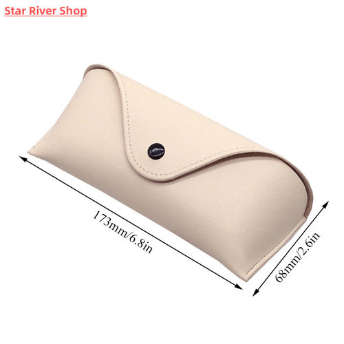Durable Leather Eye Glasses Sunglasses Hard Case Convenient