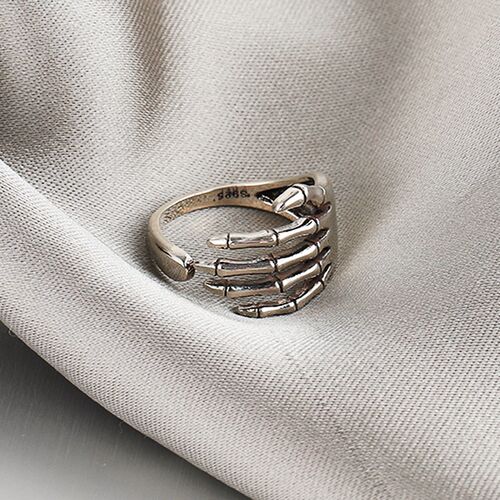 LATS Silver Color Trend Punk Rock Vintage Creative Skeleton