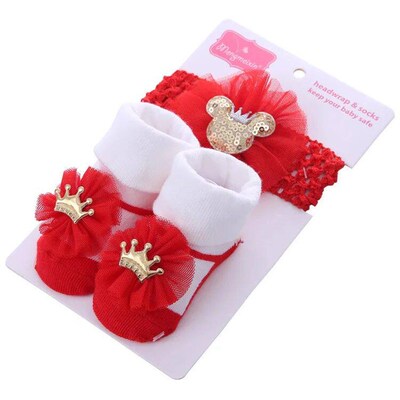 2PCS/Set Baby Socks For Girl Bebe Toddler Newborn Sock + Bow