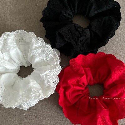 Fever Four-layer Solid Color Lace Large Intestine Hair Ring