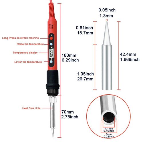 80W Soldering iron kit adjustable temperature LCD solder wel