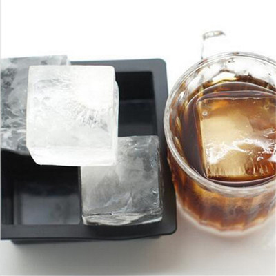 4 Hole Big Cube Jumbo Large Silicone Ice Cube Square Tray