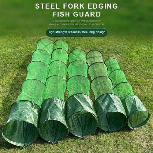Fish Basket Live Fish Trap Net Folding Waterproof Gluing