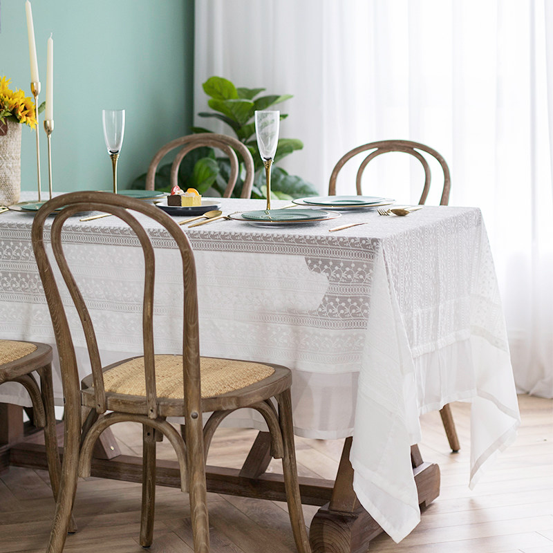 法式白色蕾丝绣花风长方形桌布背景布拍照道具茶几电视柜盖巾布,居家布艺,桌布,淘宝优惠券,粉丝福利购,淘宝优惠卷