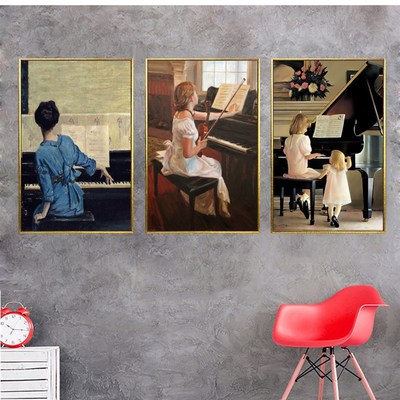 琴房琴行墙面装饰布置钢琴房装饰画工作教室琴童守则音乐钢琴挂画