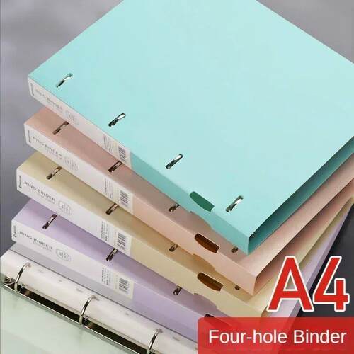 A4 Binder D-Type Punch Folder Office Storage File Ring Water
