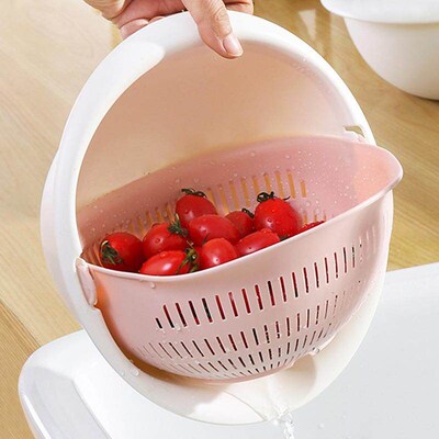 Double-layer removable draining basket kitchen vegetable