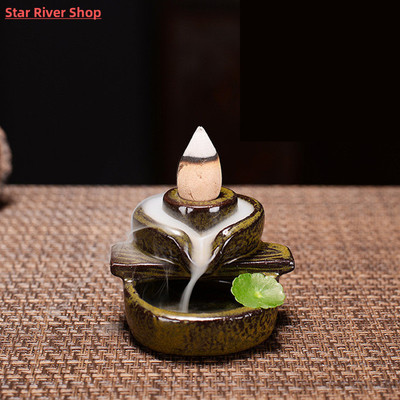 Waterfall Incense Burner Backflow Mini Buddha Censer Backflo
