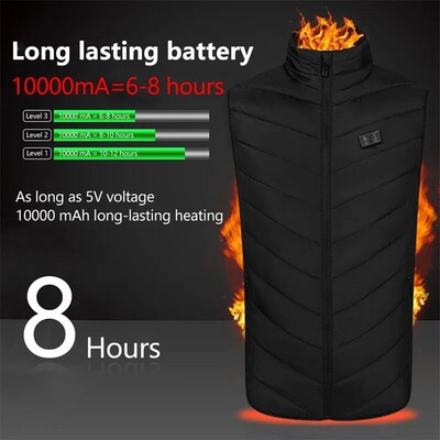 15/9 Areas Heated Vest Men Women Heated Jacket Winter Usb He
