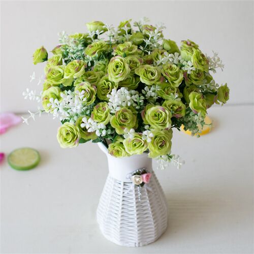 30cm 15Heads Artificial Mini Roses Flower Bouquet Home Livin