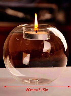 European Style Round Glass Candle Holder Christmas Halloween