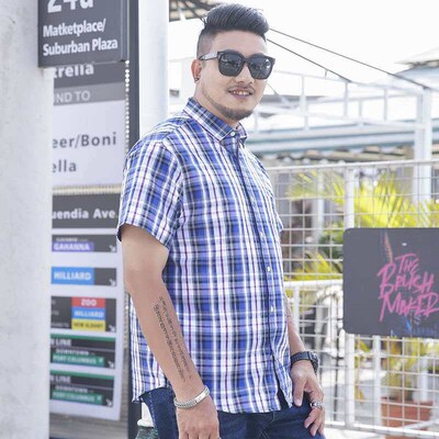 Fatty Short-sleeved Shirt Mens Fashionable All-match Casual