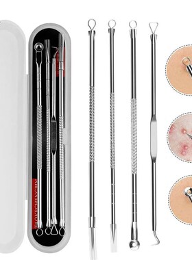 4PCS Blackhead Remover Acne Needle Tools Set Face Cleaning B