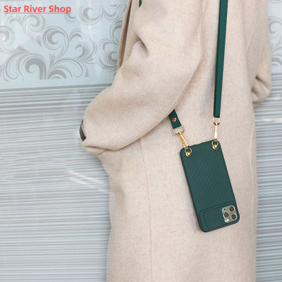 Slide Camera Protect Chain Necklace Cell Phone Case For iPho