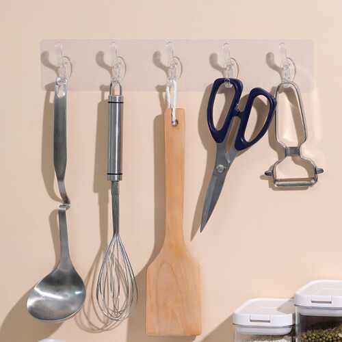 Transparent Hook No Drill Wall Mounted Hook for Door BackTra