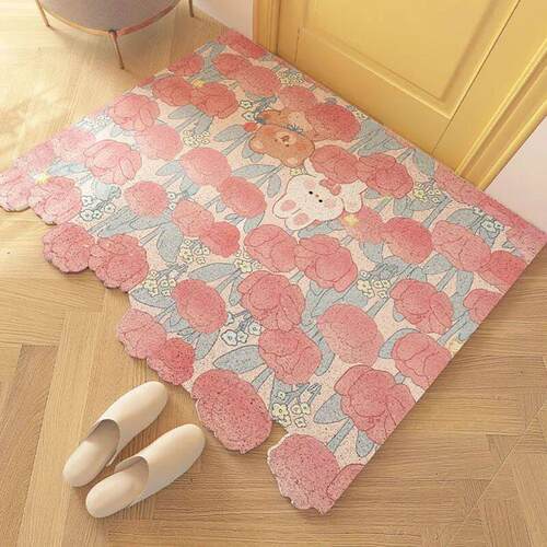 Cute Garden Welcome Entrance Doormat Anti-slip Croppable PVC