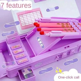 Girls Password Lock High-tech Pencil Case Multifunctional St