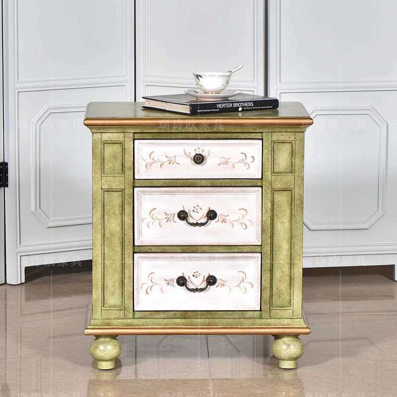 实木沙发边几 复古彩绘储物角几 简约落地矮柜卧室收纳抽屉床头柜,3C数码配件,其它配件,淘宝优惠券,粉丝福利购,淘宝优惠卷