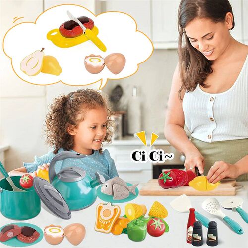 Kids Kitchen Toy Accessories Pretend Play Cooking Playset wi
