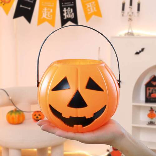 Halloween candy bucket Childrens hand jack o  lantern cand