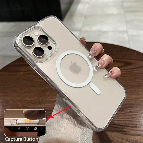 For Magesafe Magnetic Transparent Wireless Charge Case For i