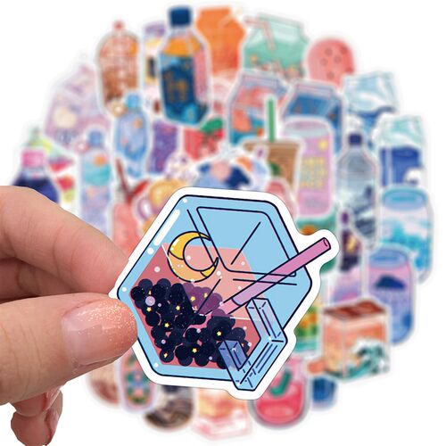 2022  50PCS INS Style Cute Drink Cartoon Stickers Laptop