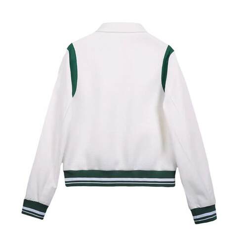 UNIZERA womens summer new retro collar long sleeved contras