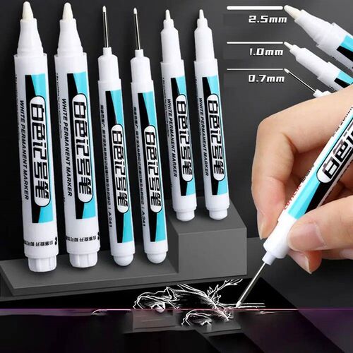 0.7mm/1.0mm/.2.5mm White Permanent Paint Pen Waterproof Smoo
