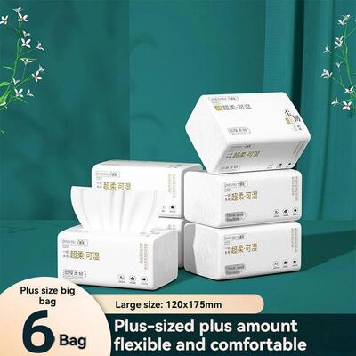 6 Packs Extractable Toilet Paper 5 Layers Thickened Wettable