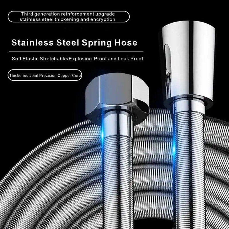 1.5/2M Stainless Steel Encryption Flexible Shower Hose Long
