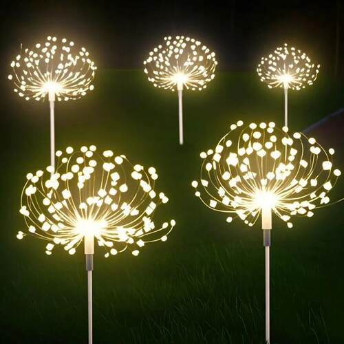 Solar Power LED Fireworks Lights Outdoor Waterproof Garden D