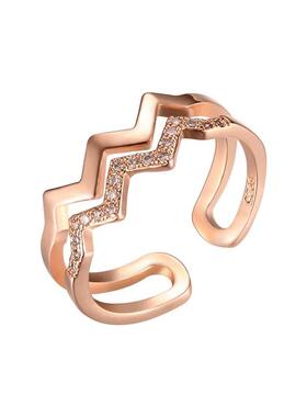 Love poetry charm wave double-layer micro diamond ring tempe