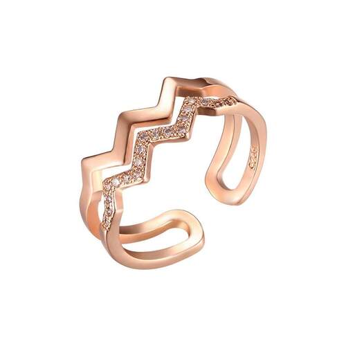 Love poetry charm wave double-layer micro diamond ring tempe