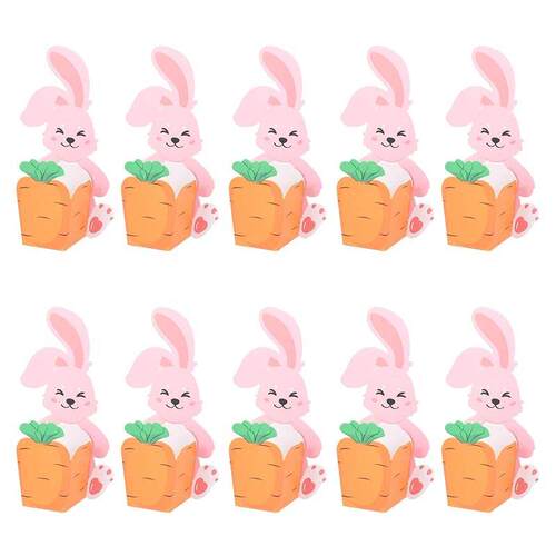 50Pcs Rabbit Easter Candy Box Cookie Snack Packaging Box Kid