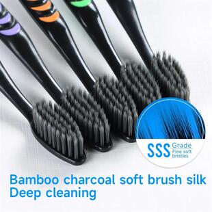 10 Pcs Famly pack toothbrush, Bamboo Charcoal Soft Brstles T