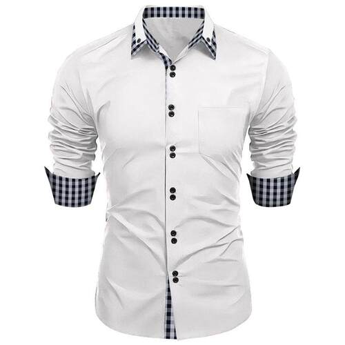 New 11 -color mens shirt Classic long -sleeved shirt double