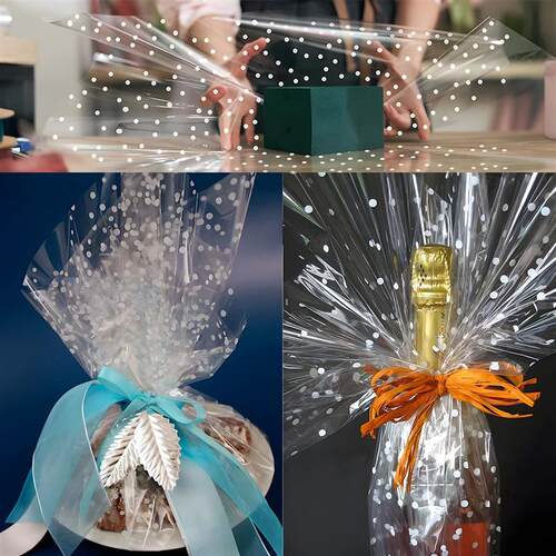 Cellophane Wrap Roll Clear Paper Wrapping Gift Transparent B