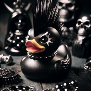 Duckieville Duck撒旦鸭朋克鸭死亡摇滚鸭瓦伦蒂娜夫人哥特鸭摆件