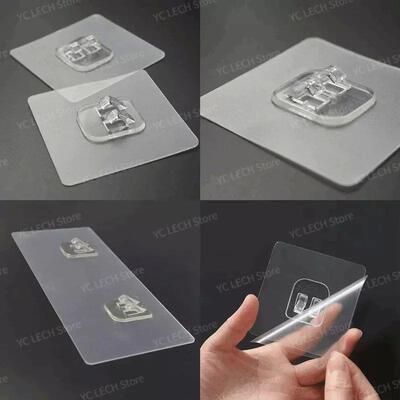 10PCS Transparent Hanging Shelf Hooks Wall Storage Rack Fixi
