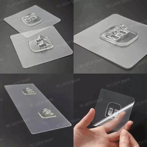 10PCS Transparent Hanging Shelf Hooks Wall Storage Rack Fixi
