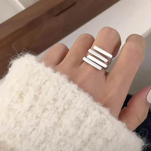 Sterling Rings for Women Simple Geometric Handmade