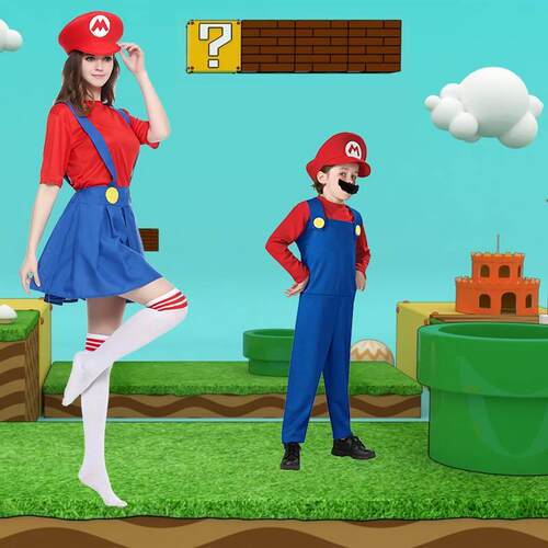 Halloween costume show cosplay costumes Adult children Mario