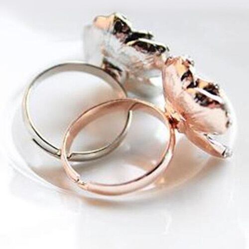 Rose Flowers Rings Vintage Resizable Finger Rings Valentine
